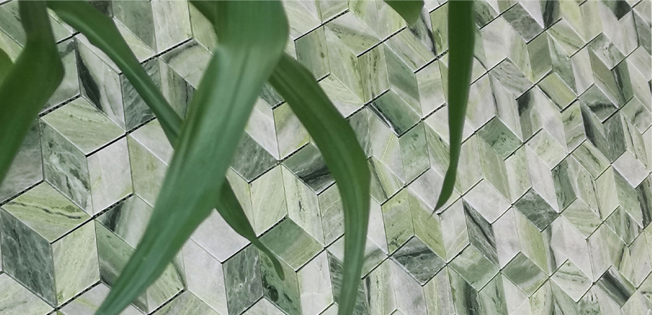 Yeşil doğal mermer mozaik – moda, üst düzey kalite ve pratikliğin mükemmel birleşimi