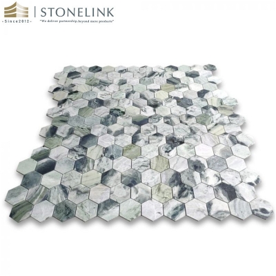 Raggio Verde hexagon marble mosaic