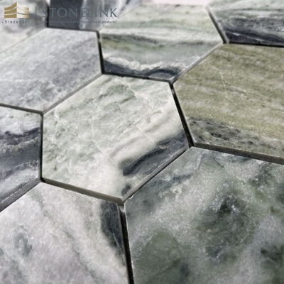 Raggio Verde hexagon marble mosaic