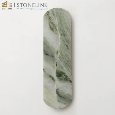 Raggio Verde long oval marble mosaic
