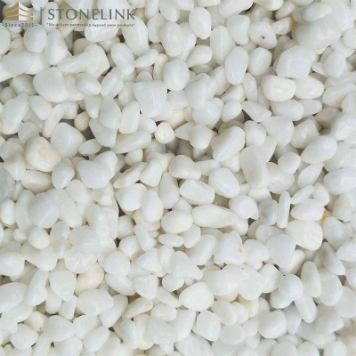 Gardening landscaping white pebble stone