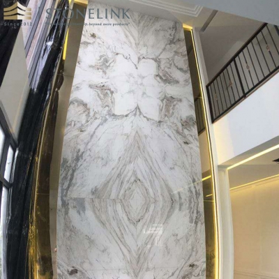 Bianco Oro Bianco Vena white marble block