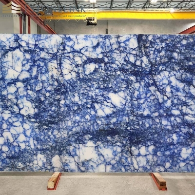 Cristallo blue quartzite slab