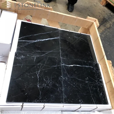 Nero marquina black marble slab