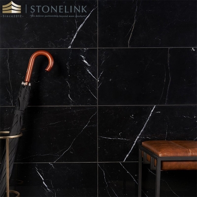 Nero marquina black marble slab