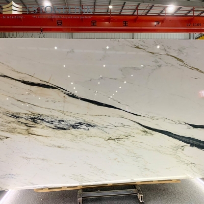 Oriental Calacatta White marble slab