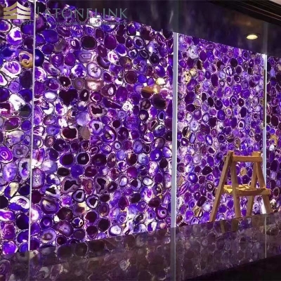 Purple semi precious agate slab