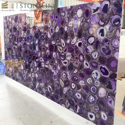 Purple semi precious agate slab