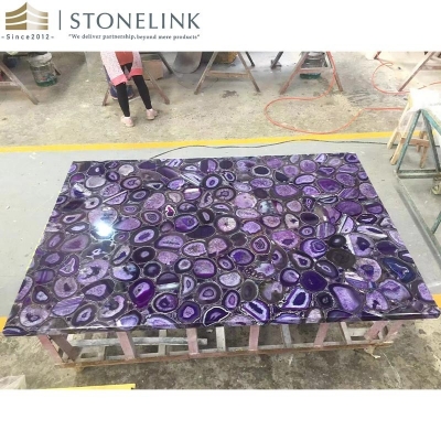 Purple semi precious agate slab