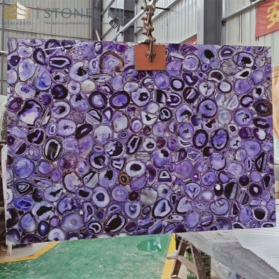 Purple semi precious agate slab