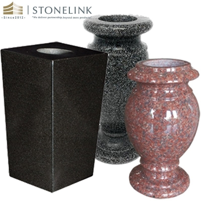 Granite memorial flower vase