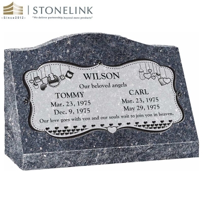 Slant colorful granite headstonev