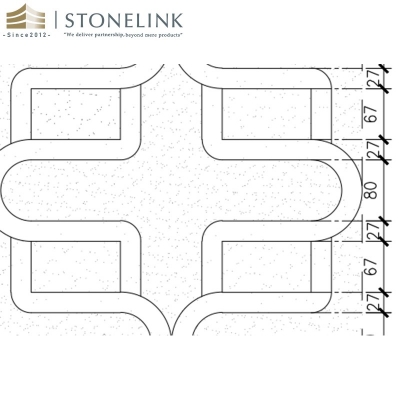 Iran Orange onyx & Carrara White marble & Nero Marquina black marble waterjet mosaic tile