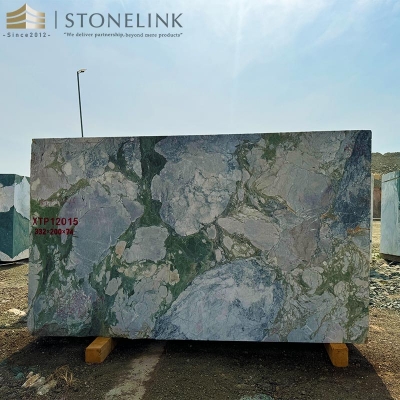 Four Seasons green marble stone block